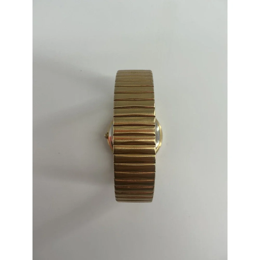 Timex Indiglo Mens Gold Tone Day Date Expansion Band Watch WR 30M CR 2016 U3